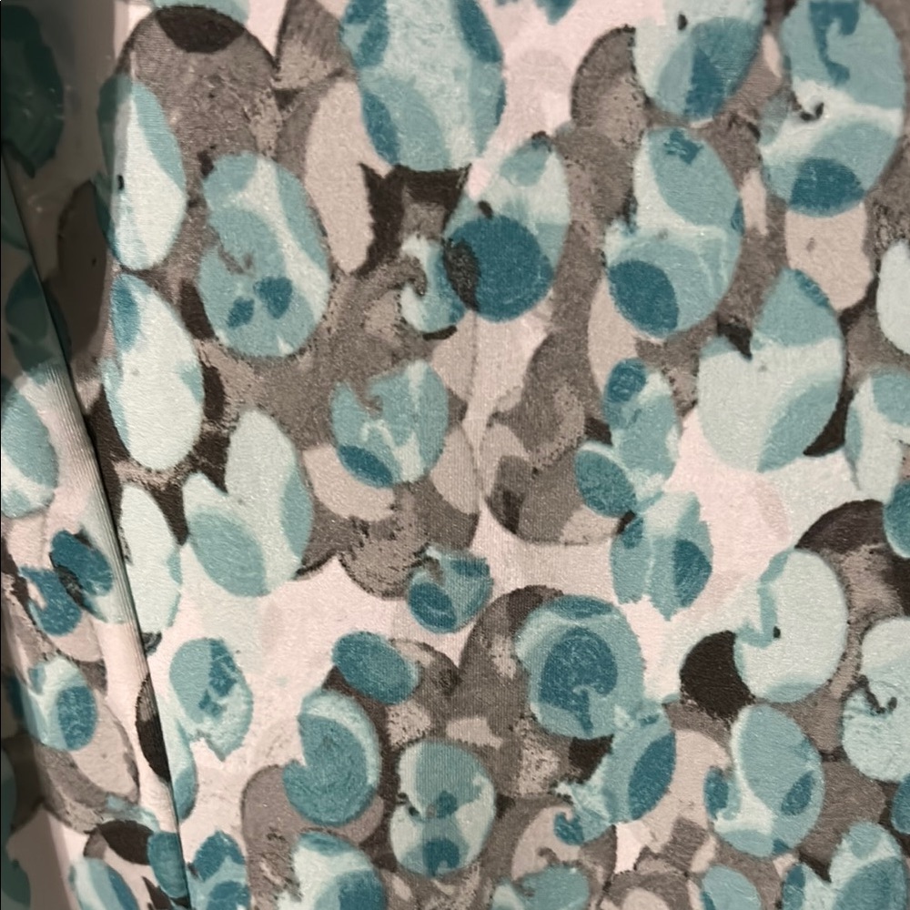 Elegant Floral V-Neck Midi Dress with shrug- teal, gray and White - Picture 5 of 5